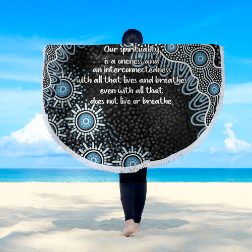 Australia Aboriginal Beach Blanket - The More You Know The Less You Need Blue Beach Blanket Australia Aboriginal Beach Blanket - The More You Know The Less You Need Blue Beach Blanket