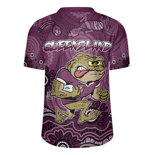 Cane Toads Rugby Jersey - Custom Maroon Cane Toad Blooded Aboriginal Inspired Cane Toads Rugby Jersey - Custom Maroon Cane Toad Blooded Aboriginal Inspired