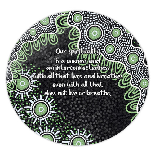 Australia Aboriginal Round Rug - The More You Know The Less You Need Green Round Rug Australia Aboriginal Round Rug - The More You Know The Less You Need Green Round Rug