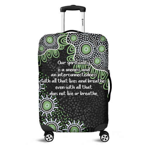Australia Aboriginal Luggage Cover - The More You Know The Less You Need Green Luggage Cover Australia Aboriginal Luggage Cover - The More You Know The Less You Need Green Luggage Cover