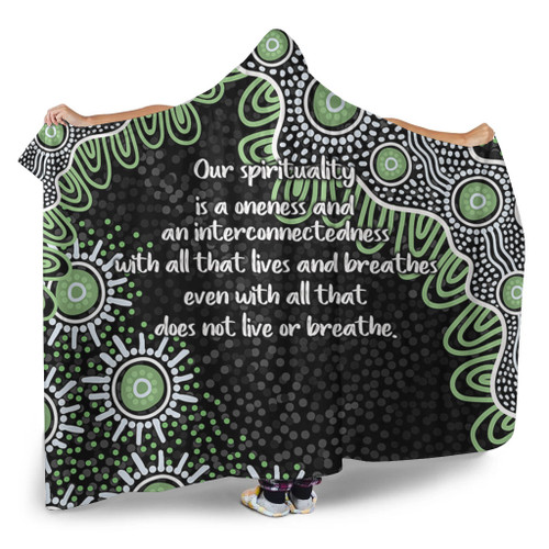 Australia Aboriginal Hooded Blanket - The More You Know The Less You Need Green Hooded Blanket Australia Aboriginal Hooded Blanket - The More You Know The Less You Need Green Hooded Blanket