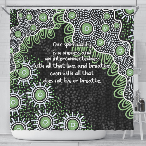 Australia Aboriginal Shower Curtain - The More You Know The Less You Need Green Shower Curtain