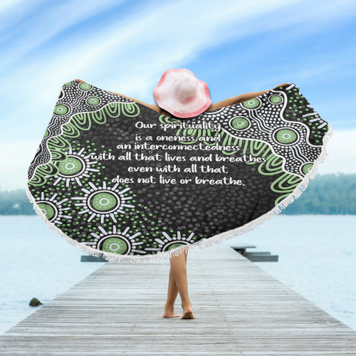 Australia Aboriginal Beach Blanket - The More You Know The Less You Need Green Beach Blanket Australia Aboriginal Beach Blanket - The More You Know The Less You Need Green Beach Blanket