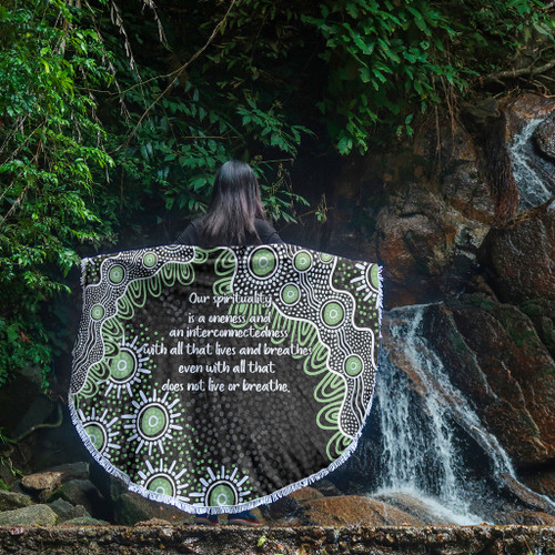 Australia Aboriginal Beach Blanket - The More You Know The Less You Need Green Beach Blanket Australia Aboriginal Beach Blanket - The More You Know The Less You Need Green Beach Blanket