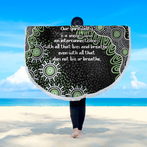 Australia Aboriginal Beach Blanket - The More You Know The Less You Need Green Beach Blanket Australia Aboriginal Beach Blanket - The More You Know The Less You Need Green Beach Blanket