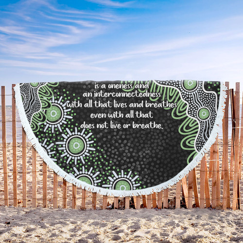 Australia Aboriginal Beach Blanket - The More You Know The Less You Need Green Beach Blanket Australia Aboriginal Beach Blanket - The More You Know The Less You Need Green Beach Blanket
