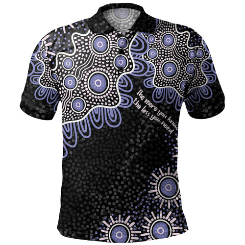 Australia Aboriginal Polo Shirt - The More You Know The Less You Need Purple Patterns Polo Shirt