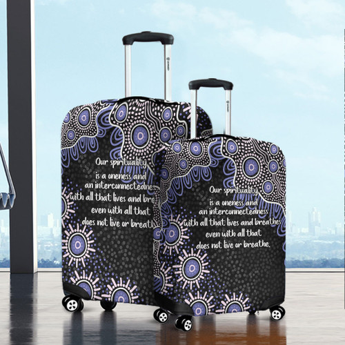 Australia Aboriginal Luggage Cover - The More You Know The Less You Need Purple Patterns Luggage Cover