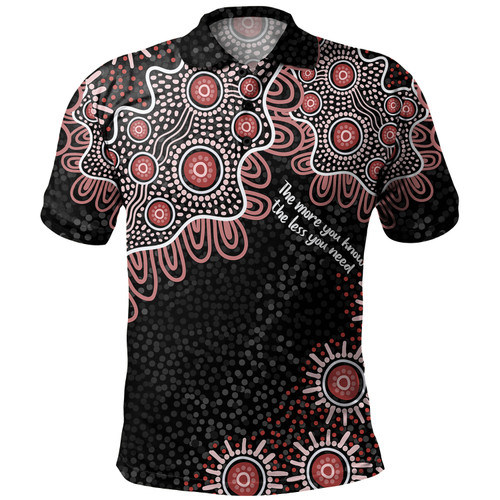 Australia Aboriginal Polo Shirt - The More You Know The Less You Need Red Patterns Polo Shirt