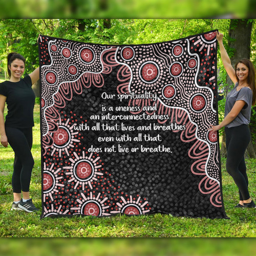 Australia Aboriginal Quilt - The More You Know The Less You Need Red Patterns Quilt Australia Aboriginal Quilt - The More You Know The Less You Need Red Patterns Quilt