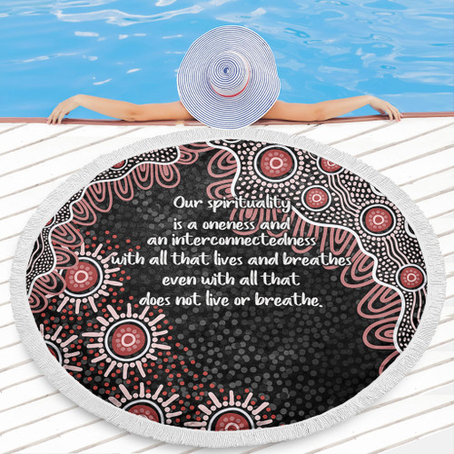 Australia Aboriginal Beach Blanket - The More You Know The Less You Need Red Patterns Beach Blanket
