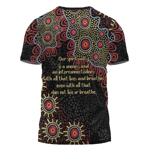 Australia Aboriginal T-shirt - The More You Know The Less You Need Red and Gold Patterns T-shirt Australia Aboriginal T-shirt - The More You Know The Less You Need Red and Gold Patterns T-shirt