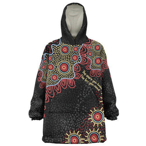 Australia Aboriginal Snug Hoodie - The More You Know The Less You Need Red and Gold Patterns Snug Hoodie