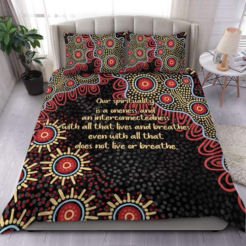 Australia Aboriginal Bedding Set - The More You Know The Less You Need Red and Gold Patterns Bedding Set