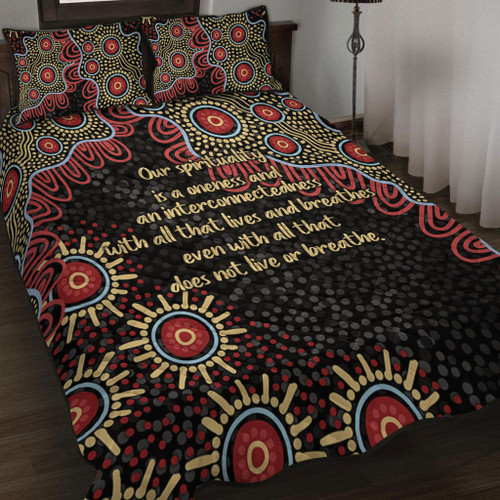 Australia Aboriginal Quilt Bed Set - The More You Know The Less You Need Red and Gold Patterns Quilt Bed Set