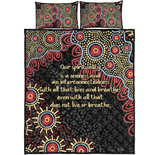 Australia Aboriginal Quilt Bed Set - The More You Know The Less You Need Red and Gold Patterns Quilt Bed Set Australia Aboriginal Quilt Bed Set - The More You Know The Less You Need Red and Gold Patterns Quilt Bed Set