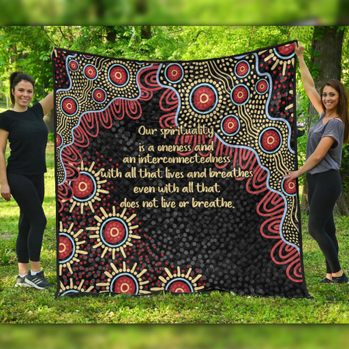 Australia Aboriginal Quilt - The More You Know The Less You Need Red and Gold Patterns Quilt Australia Aboriginal Quilt - The More You Know The Less You Need Red and Gold Patterns Quilt