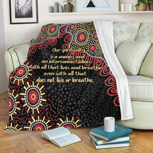 Australia Aboriginal Blanket - The More You Know The Less You Need Red and Gold Patterns Blanket Australia Aboriginal Blanket - The More You Know The Less You Need Red and Gold Patterns Blanket