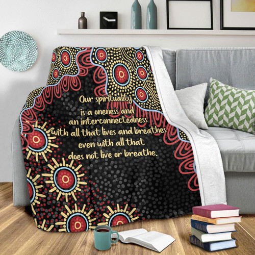 Australia Aboriginal Blanket - The More You Know The Less You Need Red and Gold Patterns Blanket Australia Aboriginal Blanket - The More You Know The Less You Need Red and Gold Patterns Blanket
