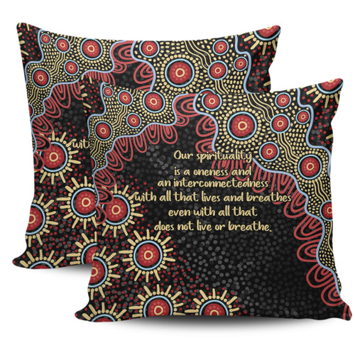 Australia Aboriginal Pillow Covers - The More You Know The Less You Need Red and Gold Patterns Pillow Covers