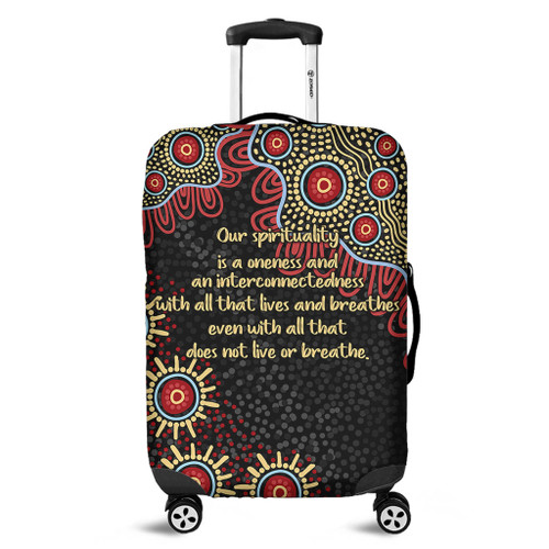 Australia Aboriginal Luggage Cover - The More You Know The Less You Need Red and Gold Patterns Luggage Cover Australia Aboriginal Luggage Cover - The More You Know The Less You Need Red and Gold Patterns Luggage Cover