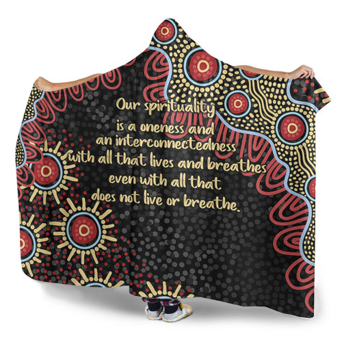 Australia Aboriginal Hooded Blanket - The More You Know The Less You Need Red and Gold Patterns Hooded Blanket Australia Aboriginal Hooded Blanket - The More You Know The Less You Need Red and Gold Patterns Hooded Blanket