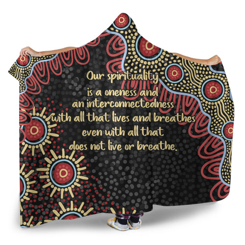 Australia Aboriginal Hooded Blanket - The More You Know The Less You Need Red and Gold Patterns Hooded Blanket Australia Aboriginal Hooded Blanket - The More You Know The Less You Need Red and Gold Patterns Hooded Blanket