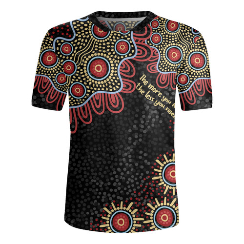 Australia Aboriginal Rugby Jersey - The More You Know The Less You Need Red and Gold Patterns Rugby Jersey