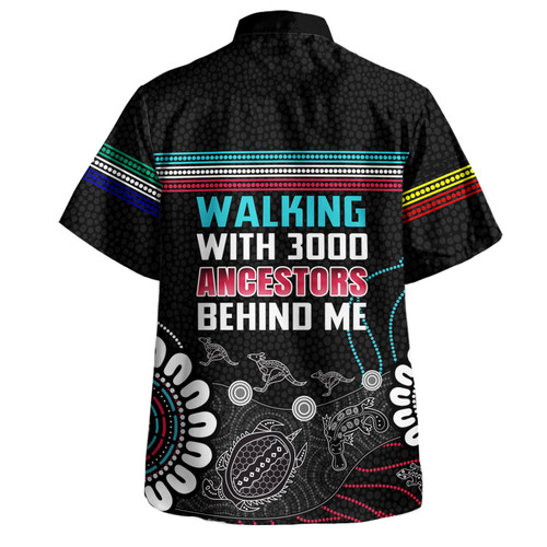 Australia Aboriginal Hawaiian Shirt - Walking with 3000 Ancestors Behind Me Black Hawaiian Shirt Australia Aboriginal Hawaiian Shirt - Walking with 3000 Ancestors Behind Me Black Hawaiian Shirt