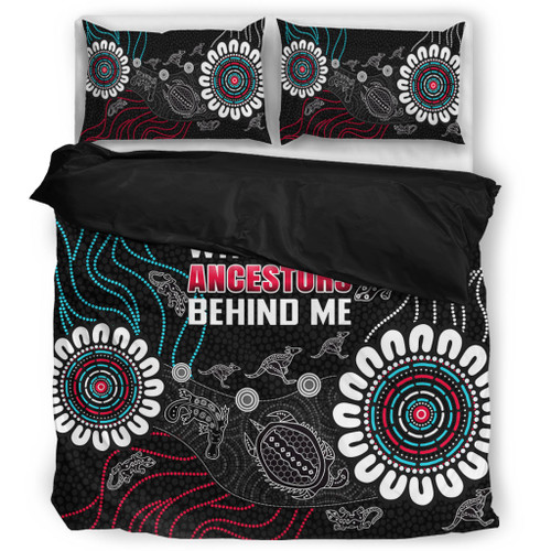 Australia Aboriginal Bedding Set - Walking with 3000 Ancestors Behind Me Black Bedding Set