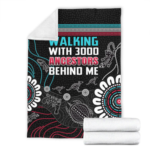 Australia Aboriginal Blanket - Walking with 3000 Ancestors Behind Me Black Blanket Australia Aboriginal Blanket - Walking with 3000 Ancestors Behind Me Black Blanket