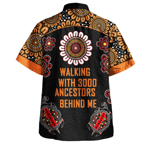 Australia Aboriginal Hawaiian Shirt - Walking with 3000 Ancestors Behind Me Black and Orange Patterns Hawaiian Shirt Australia Aboriginal Hawaiian Shirt - Walking with 3000 Ancestors Behind Me Black and Orange Patterns Hawaiian Shirt