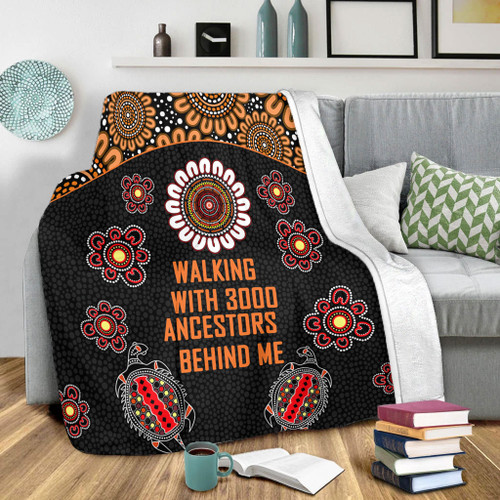 Australia Aboriginal Blanket - Walking with 3000 Ancestors Behind Me Black and Orange Patterns Blanket Australia Aboriginal Blanket - Walking with 3000 Ancestors Behind Me Black and Orange Patterns Blanket