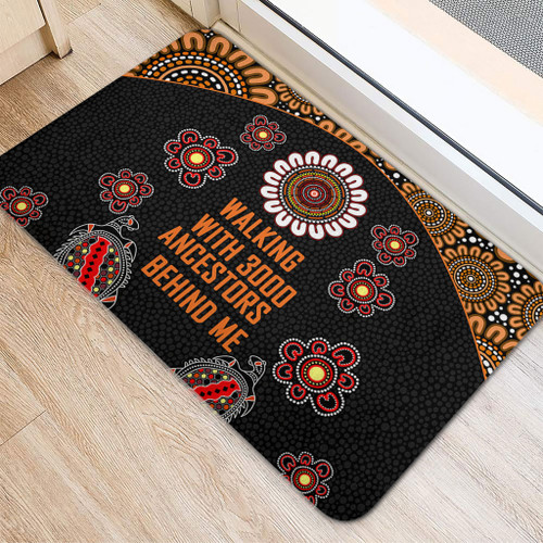 Australia Aboriginal Door Mat - Walking with 3000 Ancestors Behind Me Black and Orange Patterns Door Mat Australia Aboriginal Door Mat - Walking with 3000 Ancestors Behind Me Black and Orange Patterns Door Mat