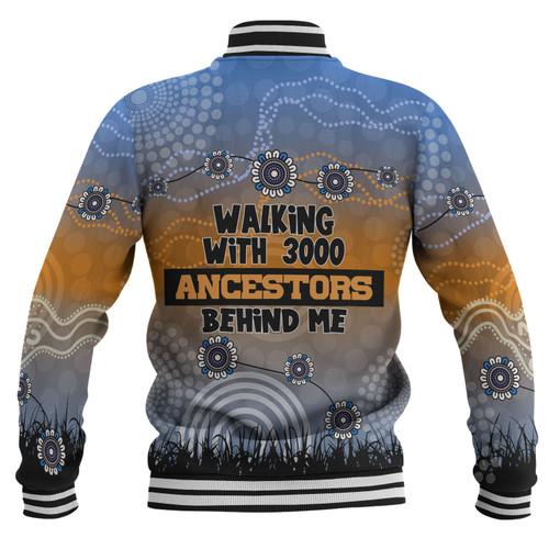 Australia Aboriginal Baseball Jacket - Walking with 3000 Ancestors Behind Me Blue Patterns Baseball Jacket Australia Aboriginal Baseball Jacket - Walking with 3000 Ancestors Behind Me Blue Patterns Baseball Jacket