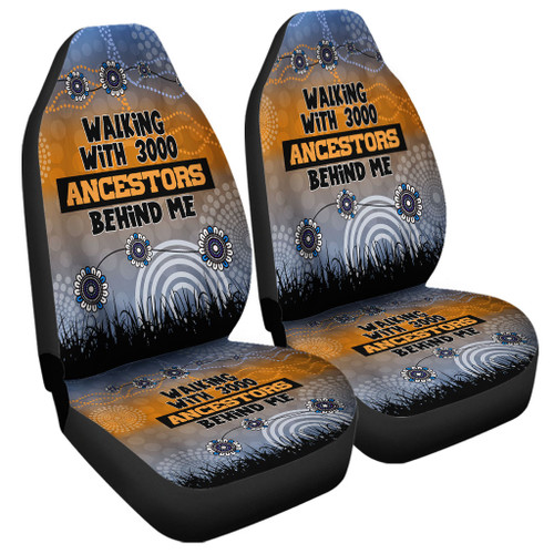 Australia Aboriginal Car Seat Covers - Walking with 3000 Ancestors Behind Me Blue Patterns Car Seat Covers Australia Aboriginal Car Seat Covers - Walking with 3000 Ancestors Behind Me Blue Patterns Car Seat Covers