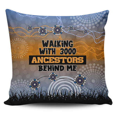 Australia Aboriginal Pillow Covers - Walking with 3000 Ancestors Behind Me Blue Patterns Pillow Covers Australia Aboriginal Pillow Covers - Walking with 3000 Ancestors Behind Me Blue Patterns Pillow Covers