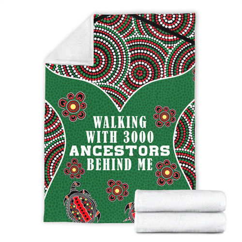 Australia Aboriginal Blanket - Walking with 3000 Ancestors Behind Me Green Patterns Blanket Australia Aboriginal Blanket - Walking with 3000 Ancestors Behind Me Green Patterns Blanket