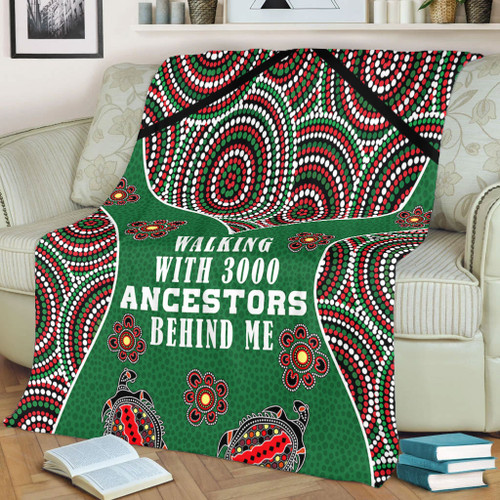 Australia Aboriginal Blanket - Walking with 3000 Ancestors Behind Me Green Patterns Blanket Australia Aboriginal Blanket - Walking with 3000 Ancestors Behind Me Green Patterns Blanket