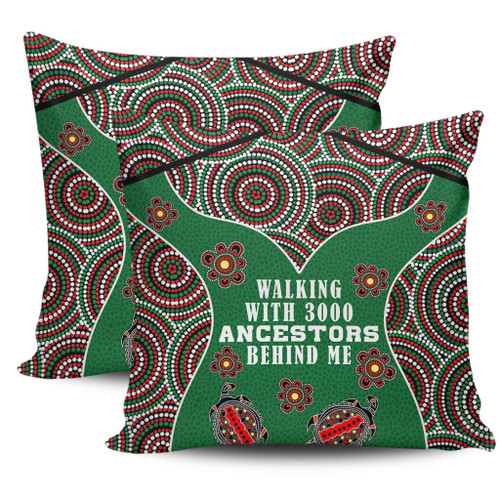 Australia Aboriginal Pillow Covers - Walking with 3000 Ancestors Behind Me Green Patterns Pillow Covers