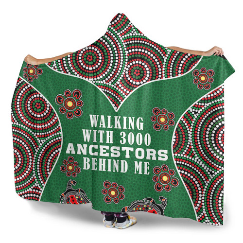 Australia Aboriginal Hooded Blanket - Walking with 3000 Ancestors Behind Me Green Patterns Hooded Blanket Australia Aboriginal Hooded Blanket - Walking with 3000 Ancestors Behind Me Green Patterns Hooded Blanket