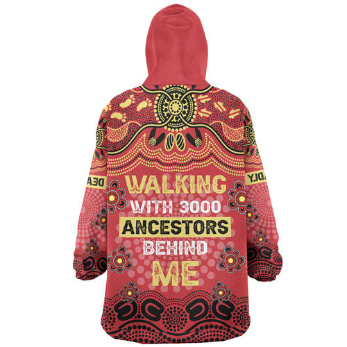 Australia Aboriginal Snug Hoodie - Walking with 3000 Ancestors Behind Me Red and Gold Patterns Snug Hoodie Australia Aboriginal Snug Hoodie - Walking with 3000 Ancestors Behind Me Red and Gold Patterns Snug Hoodie