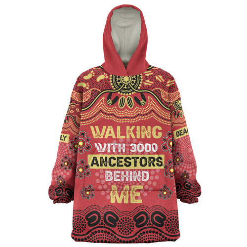 Australia Aboriginal Snug Hoodie - Walking with 3000 Ancestors Behind Me Red and Gold Patterns Snug Hoodie