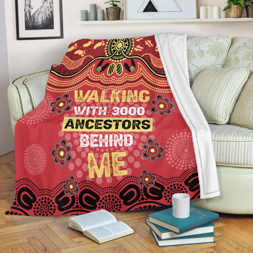 Australia Aboriginal Blanket - Walking with 3000 Ancestors Behind Me Red and Gold Patterns Blanket Australia Aboriginal Blanket - Walking with 3000 Ancestors Behind Me Red and Gold Patterns Blanket