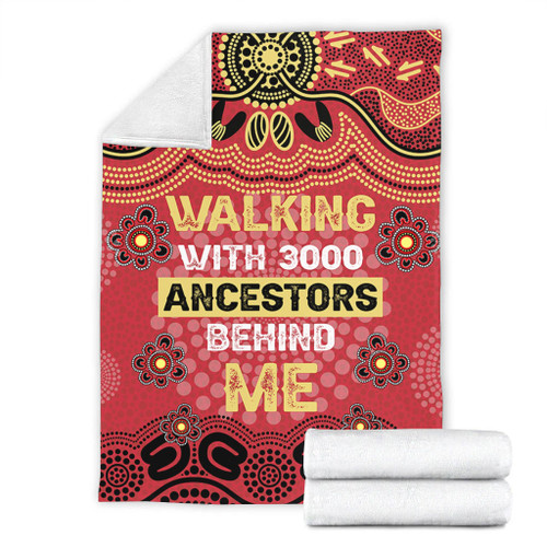 Australia Aboriginal Blanket - Walking with 3000 Ancestors Behind Me Red and Gold Patterns Blanket Australia Aboriginal Blanket - Walking with 3000 Ancestors Behind Me Red and Gold Patterns Blanket