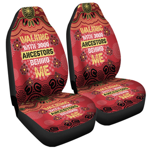 Australia Aboriginal Car Seat Covers - Walking with 3000 Ancestors Behind Me Red and Gold Patterns Car Seat Covers Australia Aboriginal Car Seat Covers - Walking with 3000 Ancestors Behind Me Red and Gold Patterns Car Seat Covers