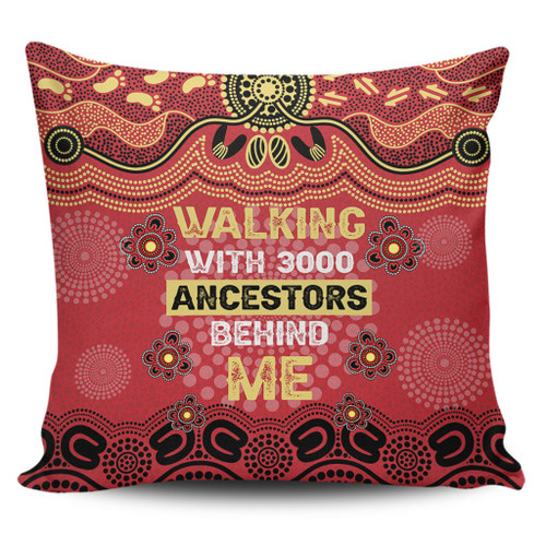 Australia Aboriginal Pillow Covers - Walking with 3000 Ancestors Behind Me Red and Gold Patterns Pillow Covers Australia Aboriginal Pillow Covers - Walking with 3000 Ancestors Behind Me Red and Gold Patterns Pillow Covers