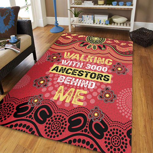 Australia Aboriginal Area Rug - Walking with 3000 Ancestors Behind Me Red and Gold Patterns Area Rug Australia Aboriginal Area Rug - Walking with 3000 Ancestors Behind Me Red and Gold Patterns Area Rug