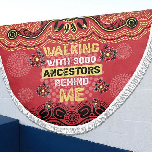Australia Aboriginal Beach Blanket - Walking with 3000 Ancestors Behind Me Red and Gold Patterns Beach Blanket Australia Aboriginal Beach Blanket - Walking with 3000 Ancestors Behind Me Red and Gold Patterns Beach Blanket