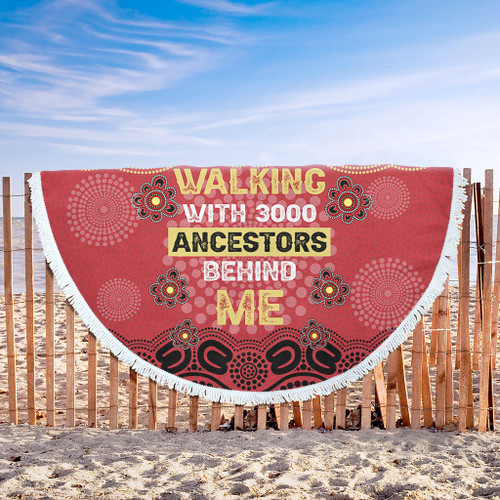 Australia Aboriginal Beach Blanket - Walking with 3000 Ancestors Behind Me Red and Gold Patterns Beach Blanket Australia Aboriginal Beach Blanket - Walking with 3000 Ancestors Behind Me Red and Gold Patterns Beach Blanket